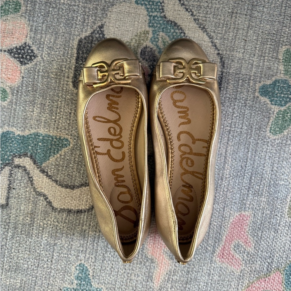 Sam Edelman Metallic Gold Loafers